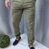 Pantalon Italian din in cu buzunare-kaki cod 7269-3