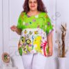 Tunica maxi cu motive Art multicolor-verde deschis cod 3593-2