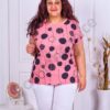 Bluza maxi cu imprimeu cu buline-pudra cod 2638-2