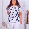 Bluza maxi cu imprimeu cu buline-alb cod 2638