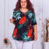 Tunica maxi cu imprimeu frunze colorate cod 23004-1