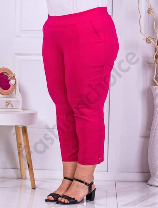 Pantalon maxi cu efect Push Up si lungime 7/8-fucsia cod 23226-1