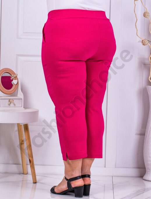 Pantalon maxi cu efect Push Up si lungime 7/8-fucsia cod 23226-1
