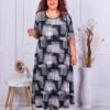 Rochie maxi in cloj cu imprimeu negru/alb cod 23824-15