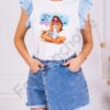 Bluza moderna cu aplicatie Melon-albastru deschis Cod 287-4