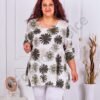 Tunica maxi cu model floral de crizanteme-kaki cod 2907-3