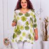 Tunica maxi cu model floral de crizanteme-verde cod 2907-1