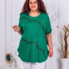 Tunica maxi decorata cu pietricele discrete-verde inchis cod 7361-2