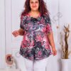 Tunica maxi cu imprimeu colorat-coral cod 1348-2