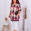 Tunica maxi cu figuri abstracte-coral cod 231303-5