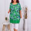 Tunica lunga cu imprimeu floral-verde cod 3237-1