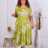 Rochie maxi pentru vara cu umeri decupati-lime cod 23613-2