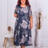 Rochie maxi pentru vara cu umeri decupati-albastru inchis cod 23613