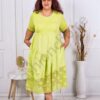 Rochie maxi in cloj cu bordura din dantela-verde deschis cod 10045-3