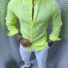 Camasa Italiana din In-galben neon cod 9525-6