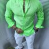 Camasa Italiana din In-verde neon cod 9525-5