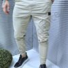 Pantalon sport-elegant cu emblema mica-capucino cod 1336-1