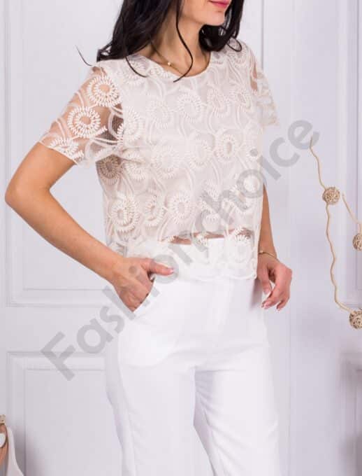 Bluza cocheta cu tull si captuseala cod 5116