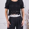 Bluza pentru vara cu ajur-negru cod 65