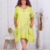 Rochie maxi pentru vara din 100% In cu buzunare-verde deschis cod 9370-1
