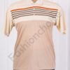 Bluza maxi barbati in dungi cu guler-bej cod 353-2
