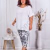 Tunica maxi cu dantela Brussel pe umeri-alb cod 3371-2