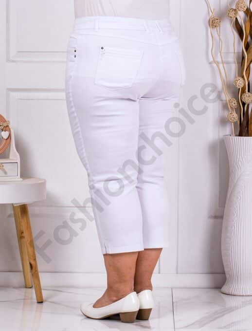 Pantalon maxi pentru vara cu lungime 7/8-alb cod 231306-5