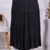 Fusta maxi cu volane si efect sifonat-negru cod 23395
