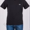 Tricou maxi barbati cu imprimeu mic-negru cod 236009