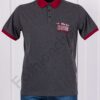 Bluza maxi pentru barbati cu guler si inscris brodat DNM-gri inchis cod 23343-2