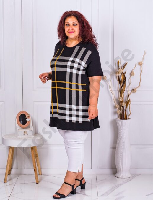 Tunica maxi cu imprimeu carouri cod 0435