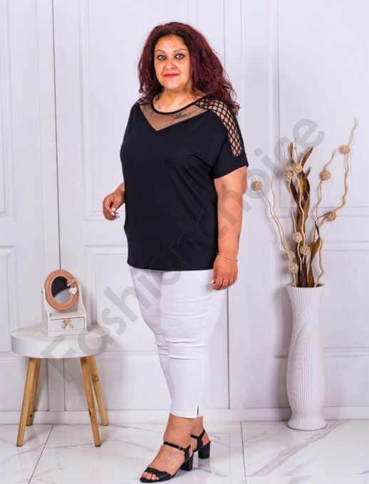 Bluza maxi in combinatie cu plasa si tull cod 0450