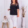 Bluza maxi in combinatie cu dantela cod 9026
