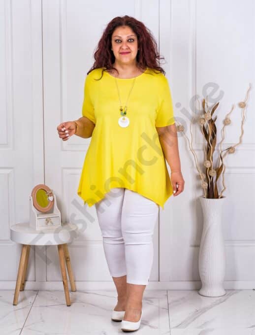 Tunica maxi in cloj+cadou colier-galben cod 065-3