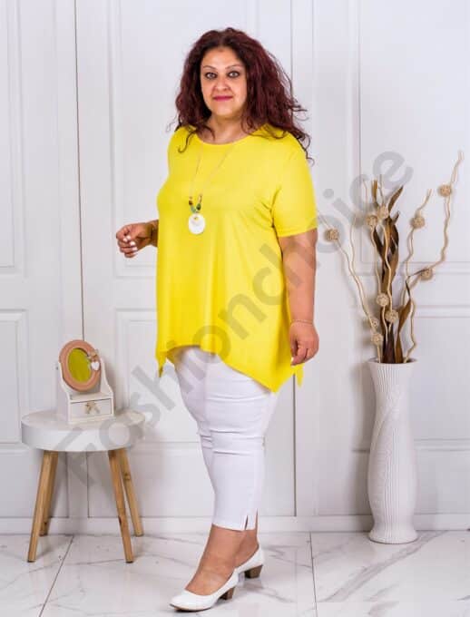 Tunica maxi in cloj+cadou colier-galben cod 065-3