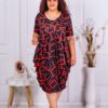 Rochie eleganta cu motive rosii cod 23574