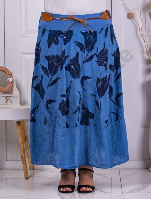 Fusta maxi in cloj cu print floral-parlament cod 1025-1