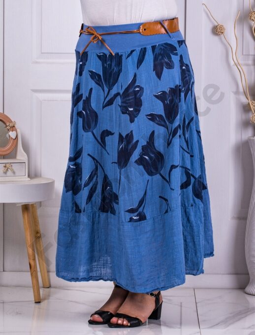 Fusta maxi in cloj cu print floral-parlament cod 1025-1