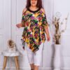 Tunica asimetrica maxi cu umeri decupati-multicolor cod 1359-5