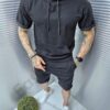 Compleu pentru vara cu broderie NEVER GOODNESS DIES-negru cod 005