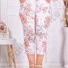 Pantalon maxi cu lungime 7/8 si imprimeu floral-alb/coral cod 231308-1