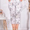 Pantalon maxi cu lungime 7/8 si imprimeu floral-alb/bej cod 231308-4