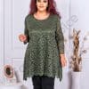 Tunica asimetrica din dantela-kaki cod 1323-5