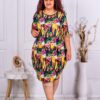 Rochie maxi pentru vara cu imprimeu multicolor cod 1368-1