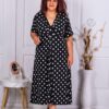 Rochie maxi cu decolteu in forma V si buline cod 63751-8
