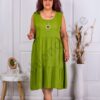 Rochie maxi pentru vara cu volane+cadou colier-lime cod 9110-1
