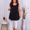 Top lung pentru vara-marime mare-negru cod 2143
