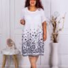 Rochie maxi din 100% In cu broderie-alb cod 1116-1