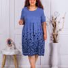 Rochie maxi din 100% In cu broderie-parlament cod 1116