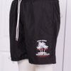 Pantaloni scurti plaja pentru barbati cu inscris Summer Beach-negru cod 22454